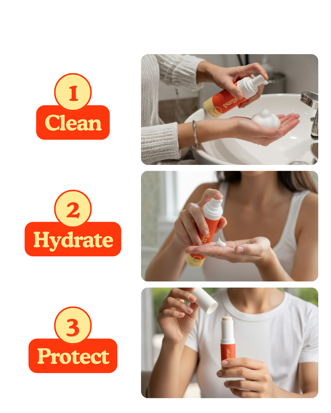 Purge Protocol™ 3-step routine